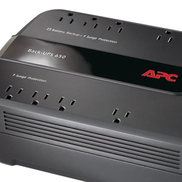 APC® 8-AC Outlet and Data Line 650-VA/390-Watt PC/Gaming/Networking Back-UPS® Battery Backup