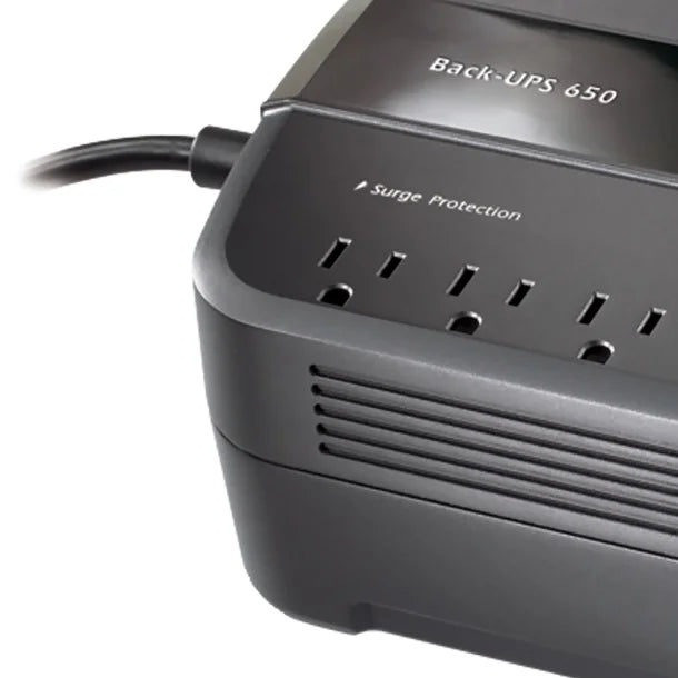 APC® 8-AC Outlet and Data Line 650-VA/390-Watt PC/Gaming/Networking Back-UPS® Battery Backup