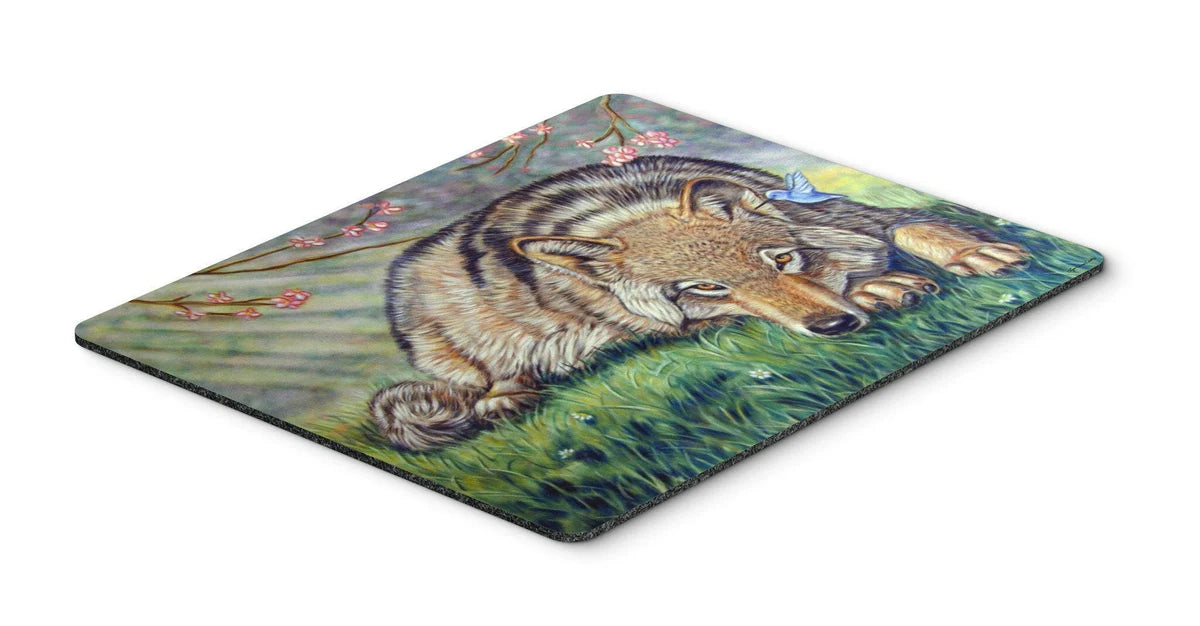Caroline's Treasures 7356MP Wolf and Hummingbird Mouse Pad, Hot Pad or Trivet