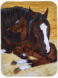 Bay Mare Foal Horse Mouse Pad, Hot Pad or Trivet