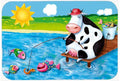 Caroline's Treasures APH0085LCB Cow Fishing off of a Pier Glass Cutting Board