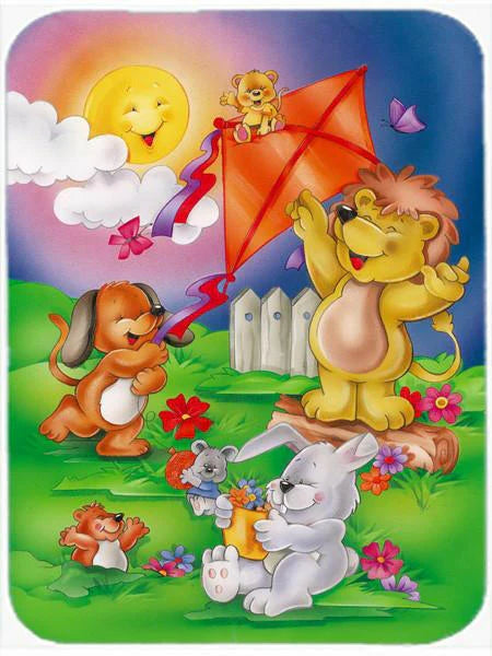 Caroline's Treasures APH0975LCB Play Time Animals Glass Cutting Board Large