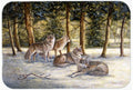 Caroline's Treasures BDBA0371LCB Wolves by Daphne Baxter Glass Cutting Board