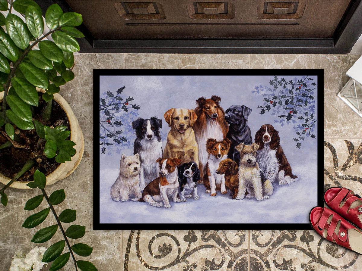 Caroline's Treasures Winter Dogs Doormat 18x27 BDBA316AMAT Indoor Outdoor