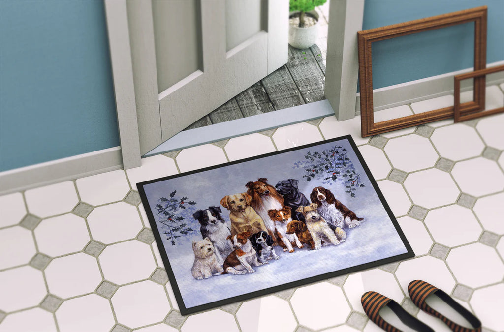 Caroline's Treasures Winter Dogs Doormat 18x27 BDBA316AMAT Indoor Outdoor