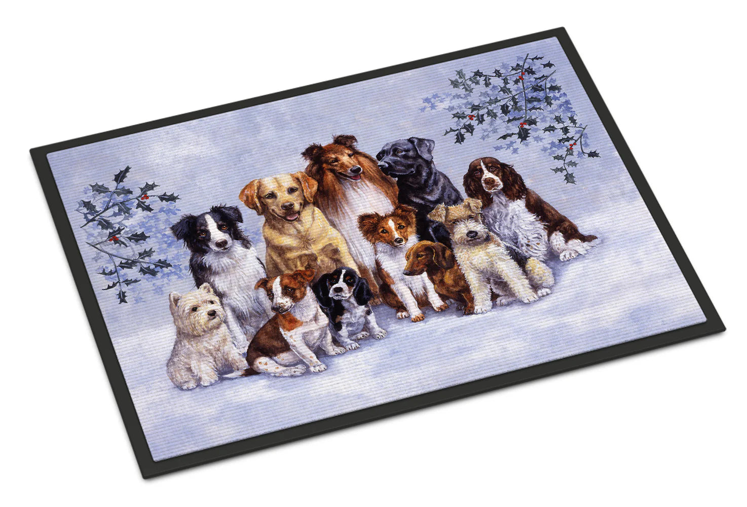 Caroline's Treasures Winter Dogs Doormat 18x27 BDBA316AMAT Indoor Outdoor