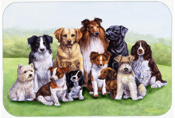 Caroline's Treasures BDBA316BLCB Springtime Dogs Glass Cutting Board Large