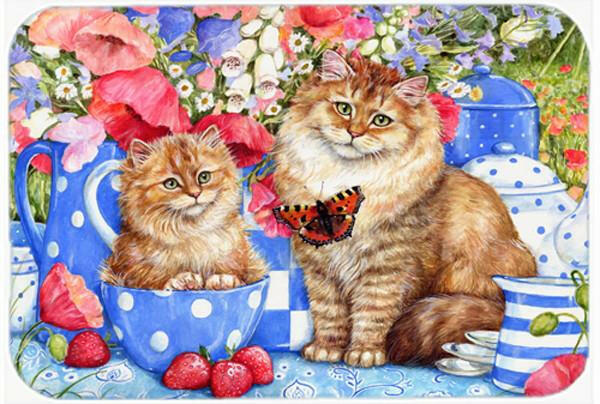 Caroline's Treasures CDCO0200LCB Blue Cats Glass Cutting Board Large