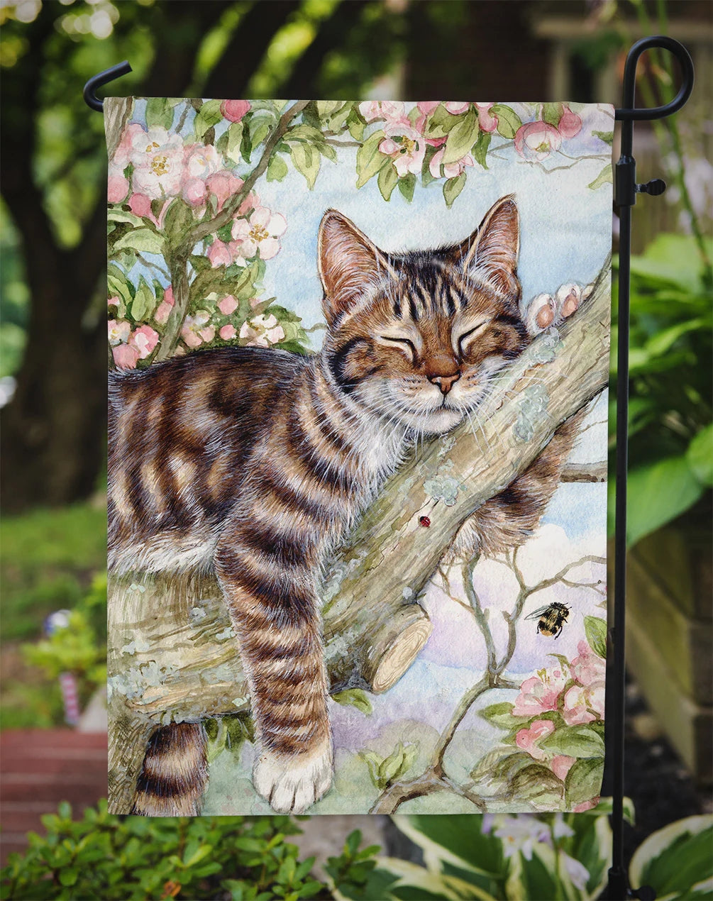 Caroline's Treasures CDCO0241GF Sleepy Cat by Debbie Cook Garden Flag