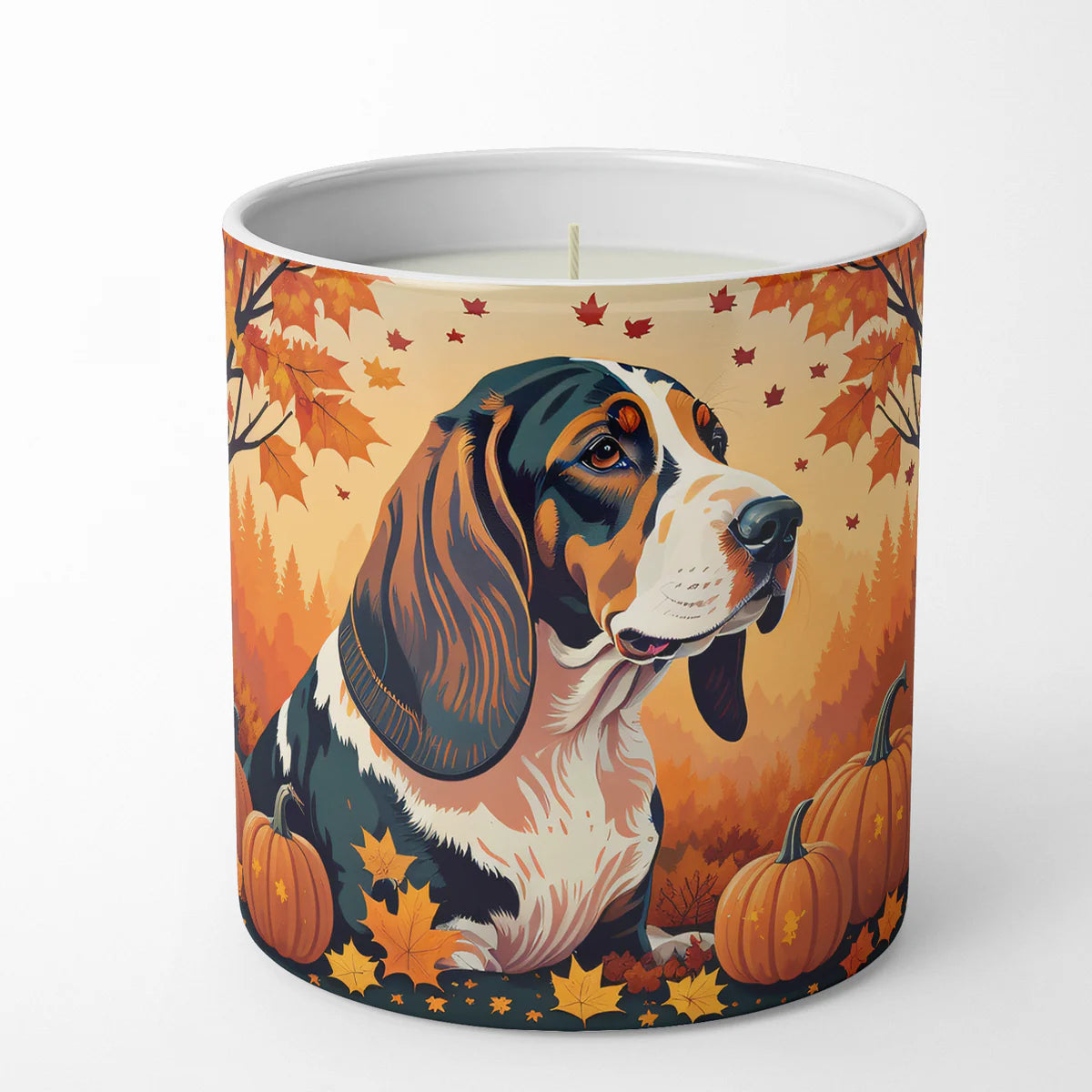 Basset Hound Fall Decorative Soy Candle Nature Soy Wax Essential Oil