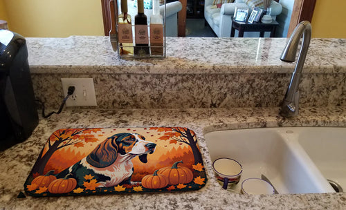 Basset Hound Fall Dish Drying Mat 14" x 21"