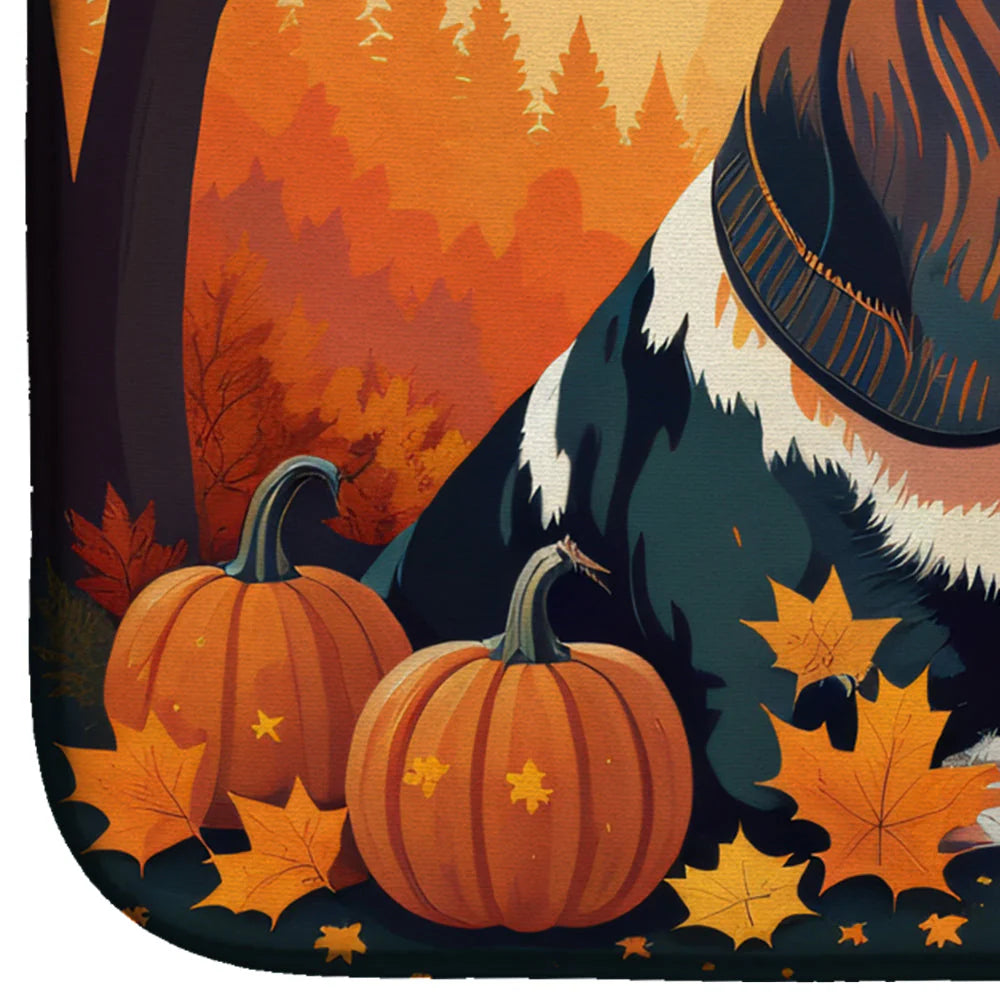 Basset Hound Fall Dish Drying Mat 14" x 21"