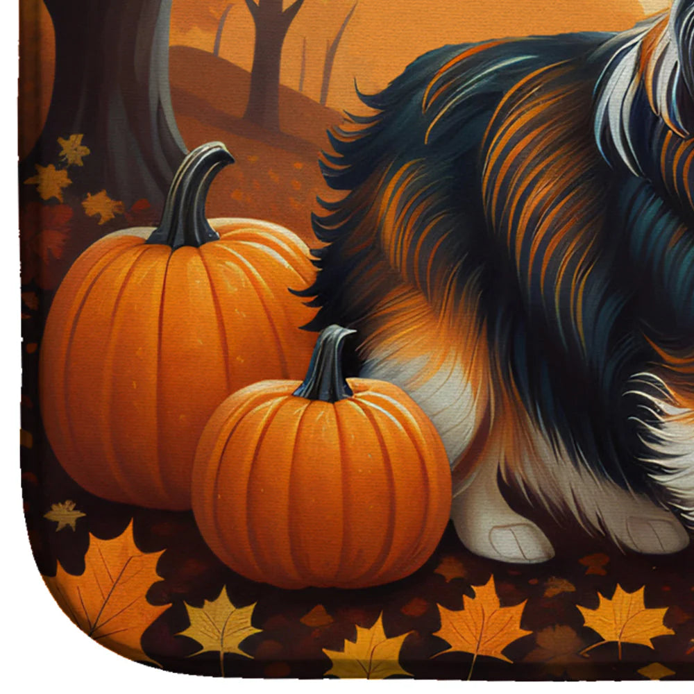 Sheltie Fall Dish Drying Mat