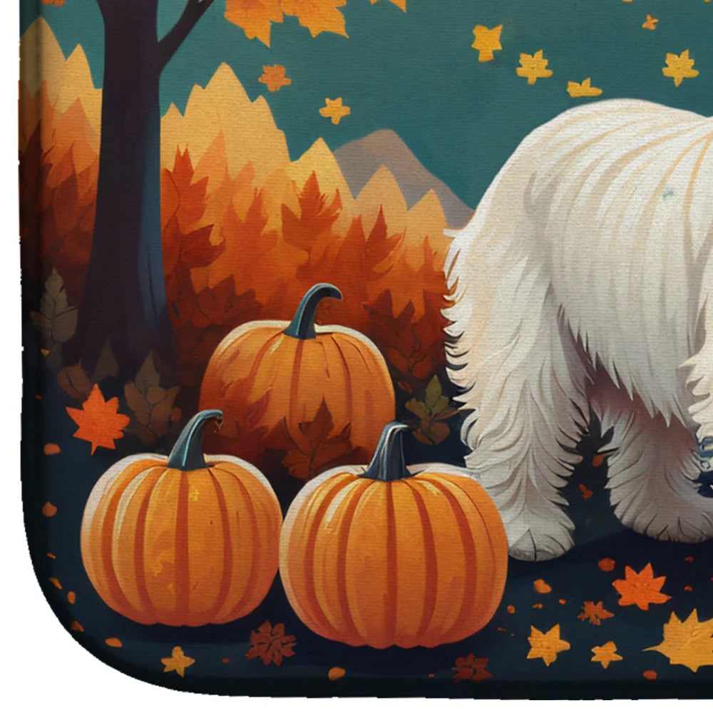 Westie Fall Dish Drying Mat Absorbent Dish Drying Mat 14 x 21