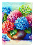 Caroline's Treasures Hydrangeas in Watercolor Garden Flag DAC1576GF 11.25 x 15.5
