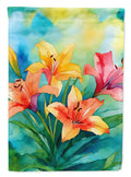 Caroline's Treasures Lilies in Watercolor Garden Flag DAC1585GF 11.25" x 15.5"