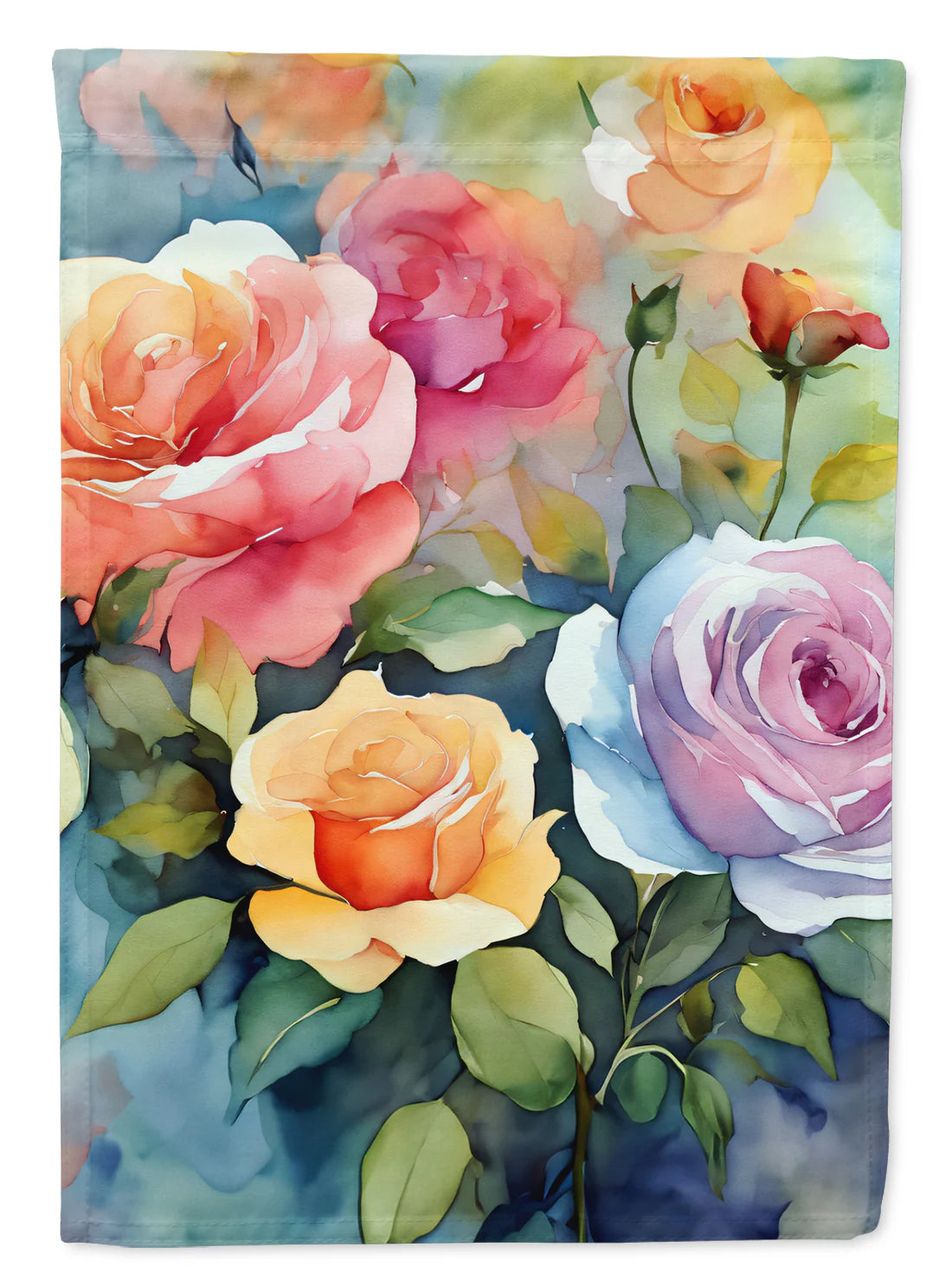 Caroline's Treasures Roses in Watercolor Garden Flag DAC1608GF 11.25" x 15.5"