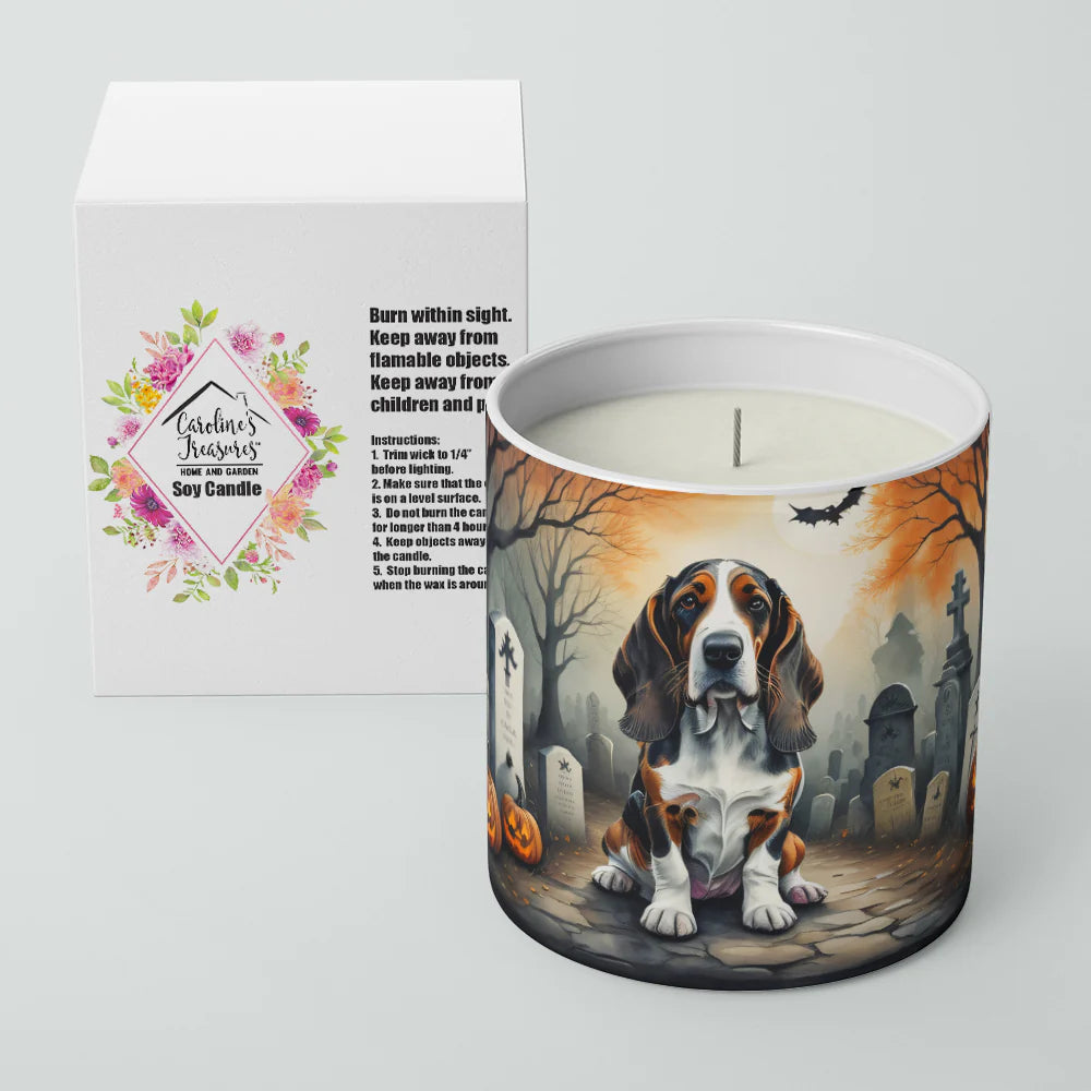 Basset Hound Spooky Halloween Decorative Soy Candle Nature Soy Wax Essential Oil