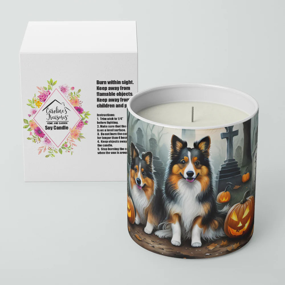Sheltie Spooky Halloween Decorative Soy Candle Nature Soy Wax Essential Oil