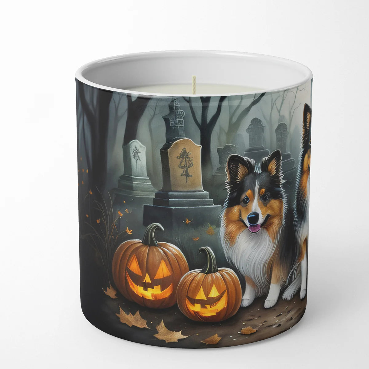 Sheltie Spooky Halloween Decorative Soy Candle Nature Soy Wax Essential Oil