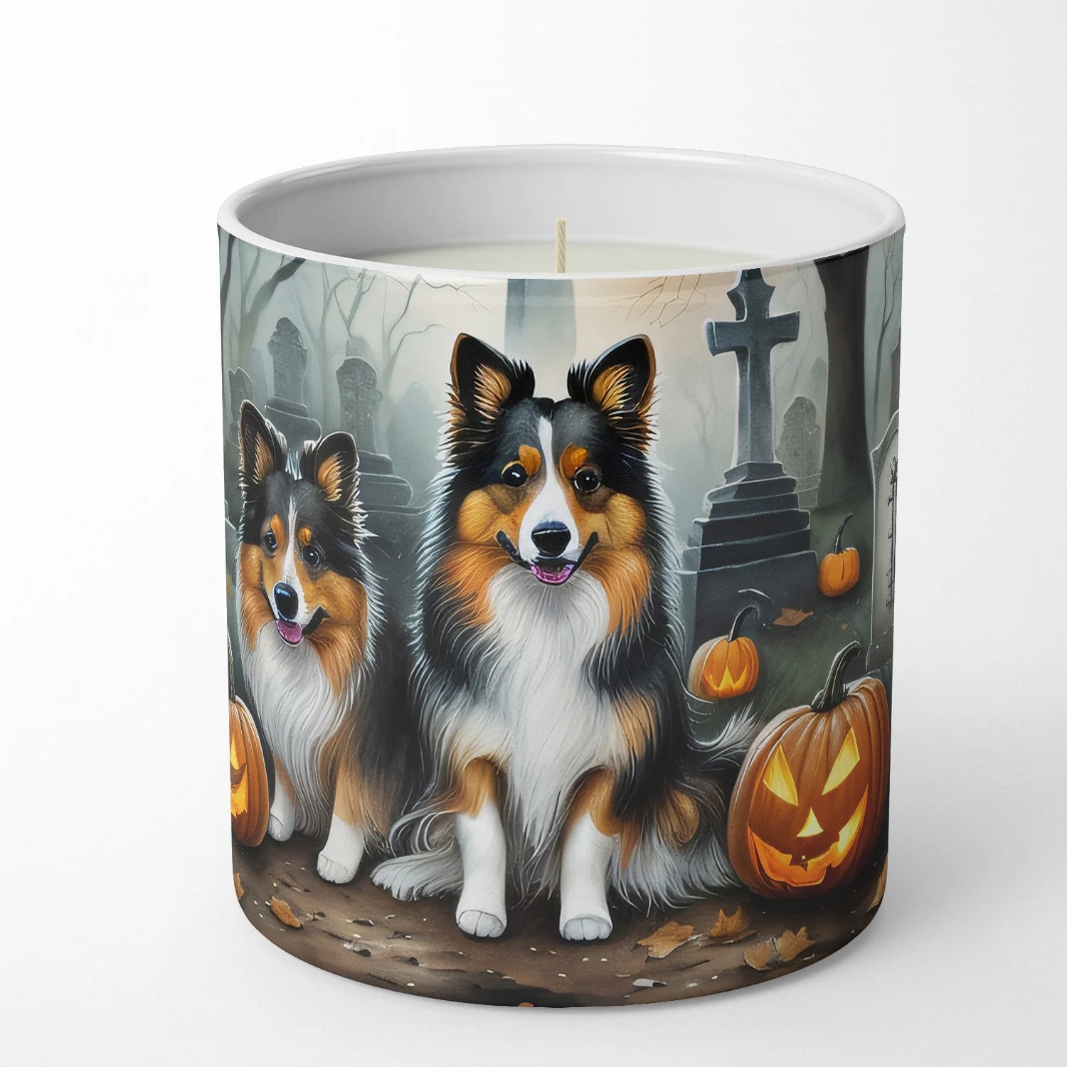 Sheltie Spooky Halloween Decorative Soy Candle Nature Soy Wax Essential Oil