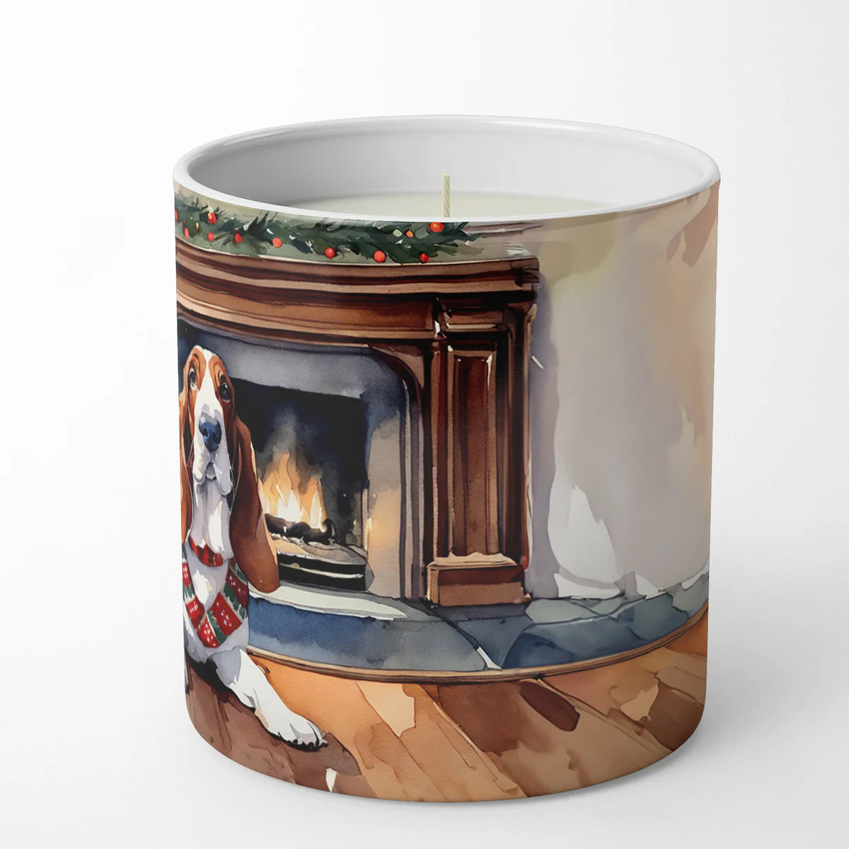 Basset Hound Cozy Christmas Decorative Soy Candle Nature Soy Wax Essential Oil