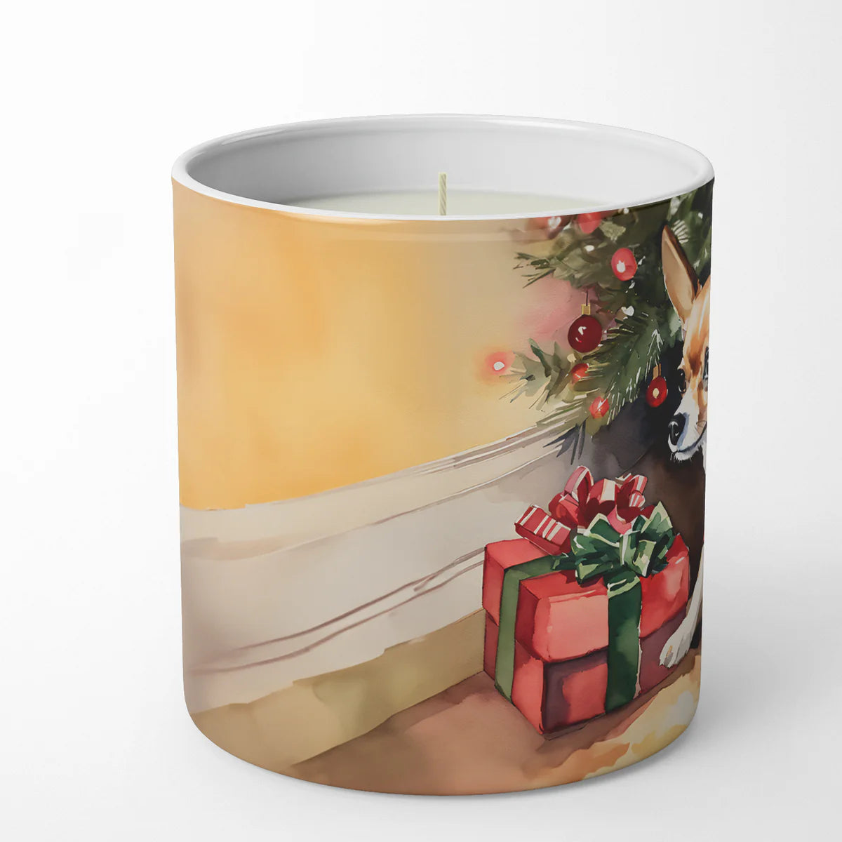 Chihuahua Cozy Christmas Decorative Soy Candle Nature Soy Wax Essential Oil