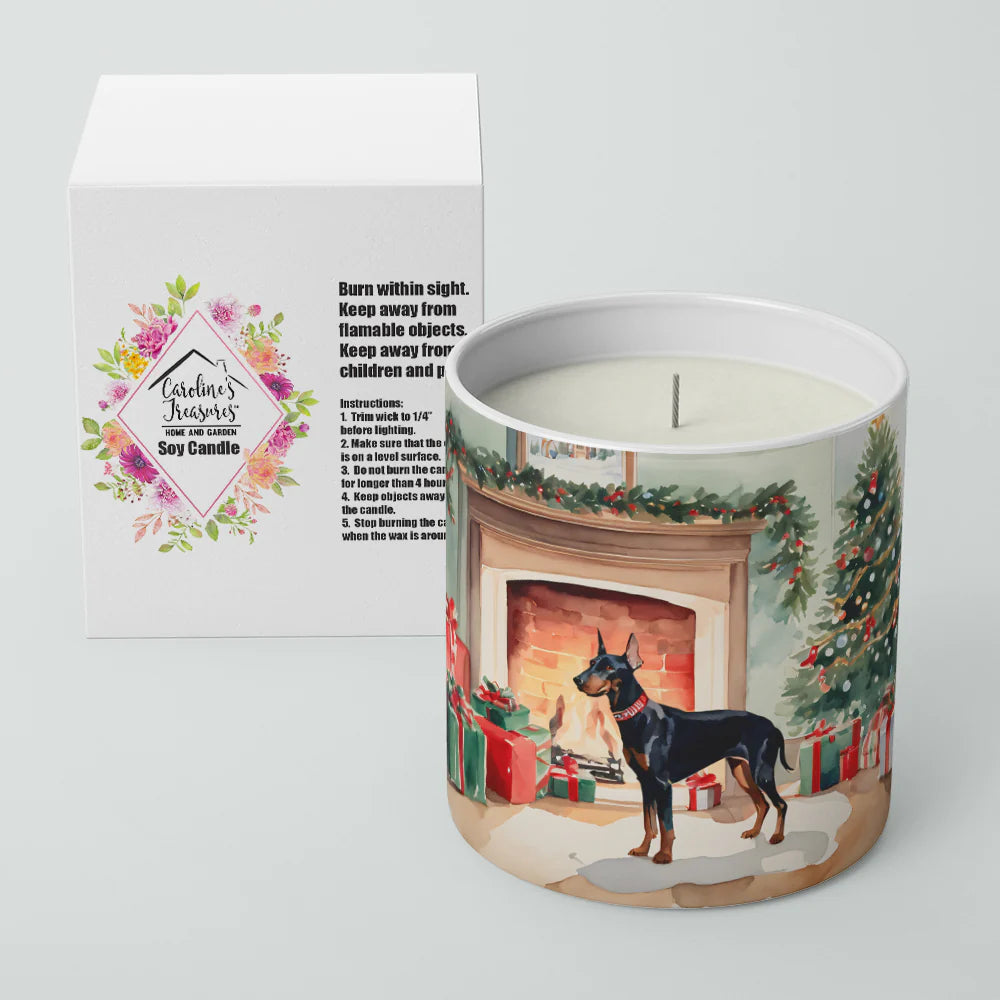Doberman Pinscher Cozy Christmas Decorative Soy Candle Nature Soy Wax Essential Oil