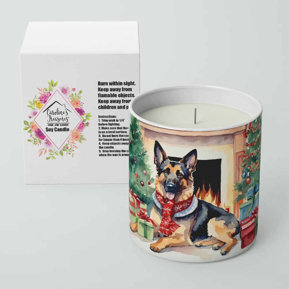 German Shepherd Cozy Christmas Decorative Soy Candle Nature Soy Wax Essential Oil