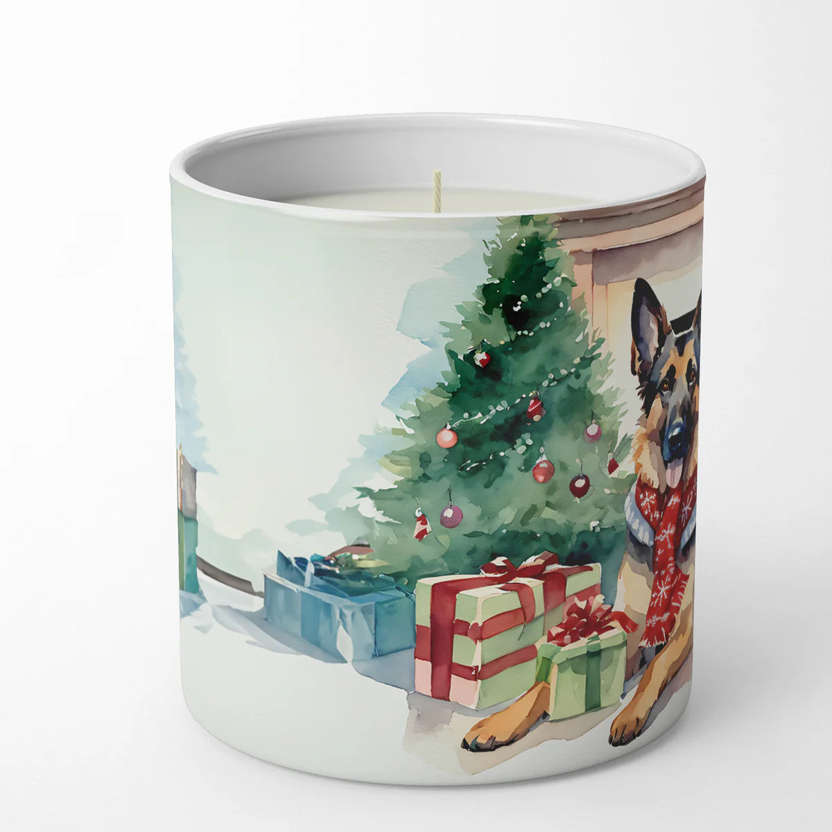 German Shepherd Cozy Christmas Decorative Soy Candle Nature Soy Wax Essential Oil