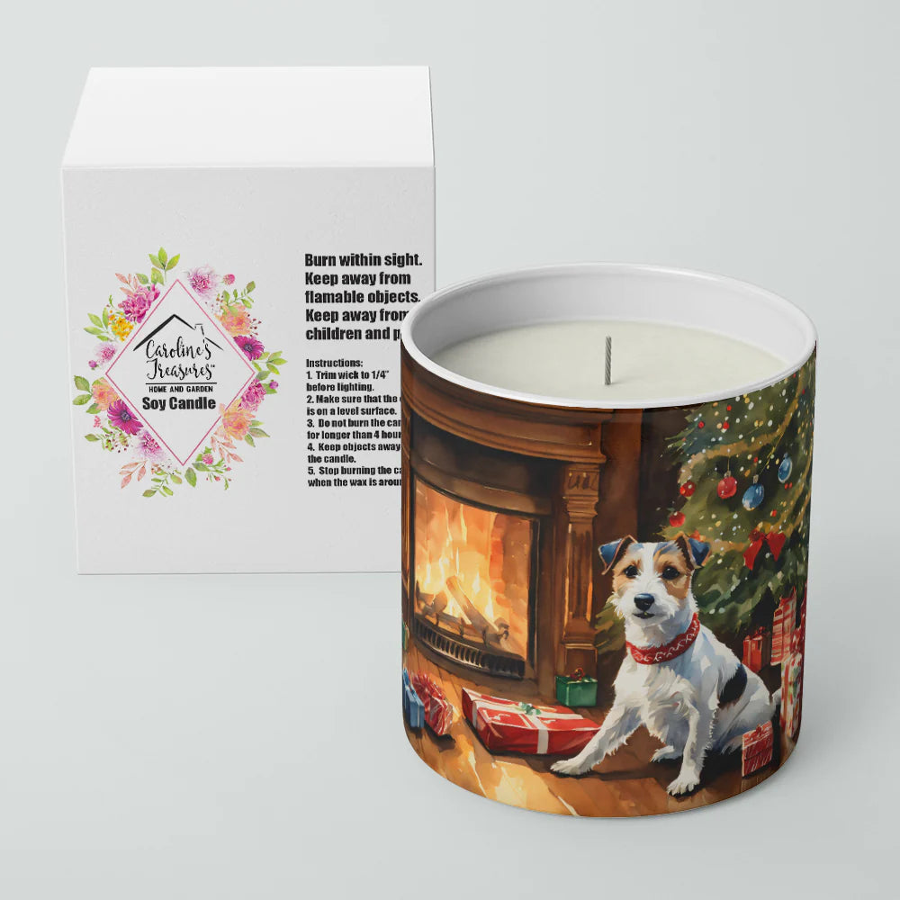 Jack Russell Terrier Cozy Christmas Decorative Soy Candle Nature Soy Wax Essential Oil