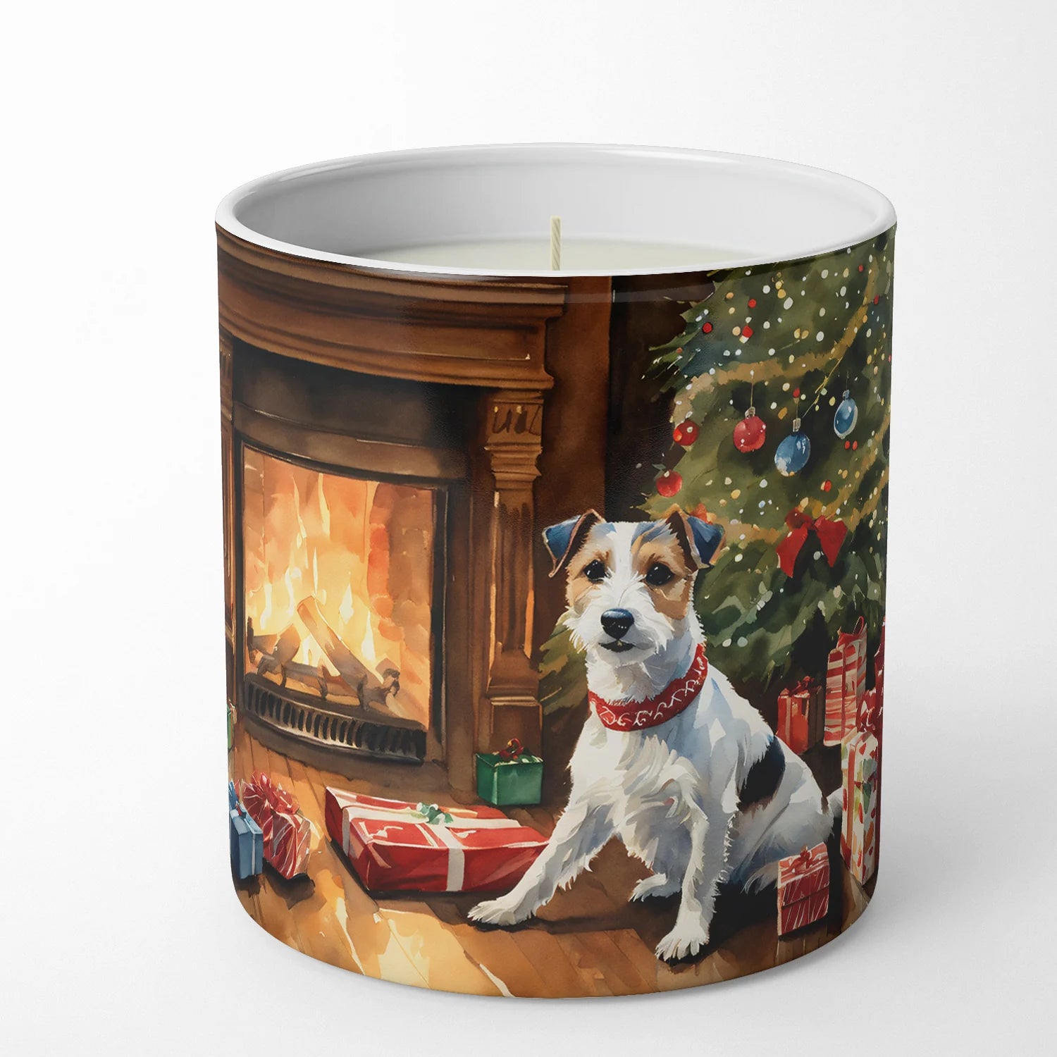 Jack Russell Terrier Cozy Christmas Decorative Soy Candle Nature Soy Wax Essential Oil