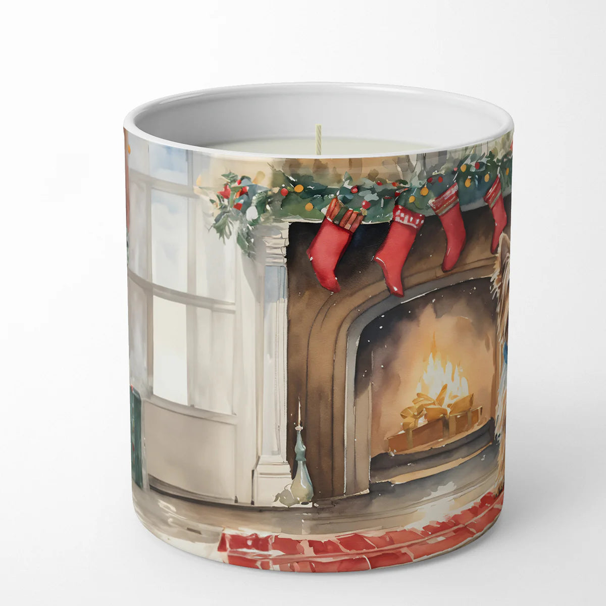 Silky Terrier Cozy Christmas Decorative Soy Candle Nature Soy Wax Essential Oil