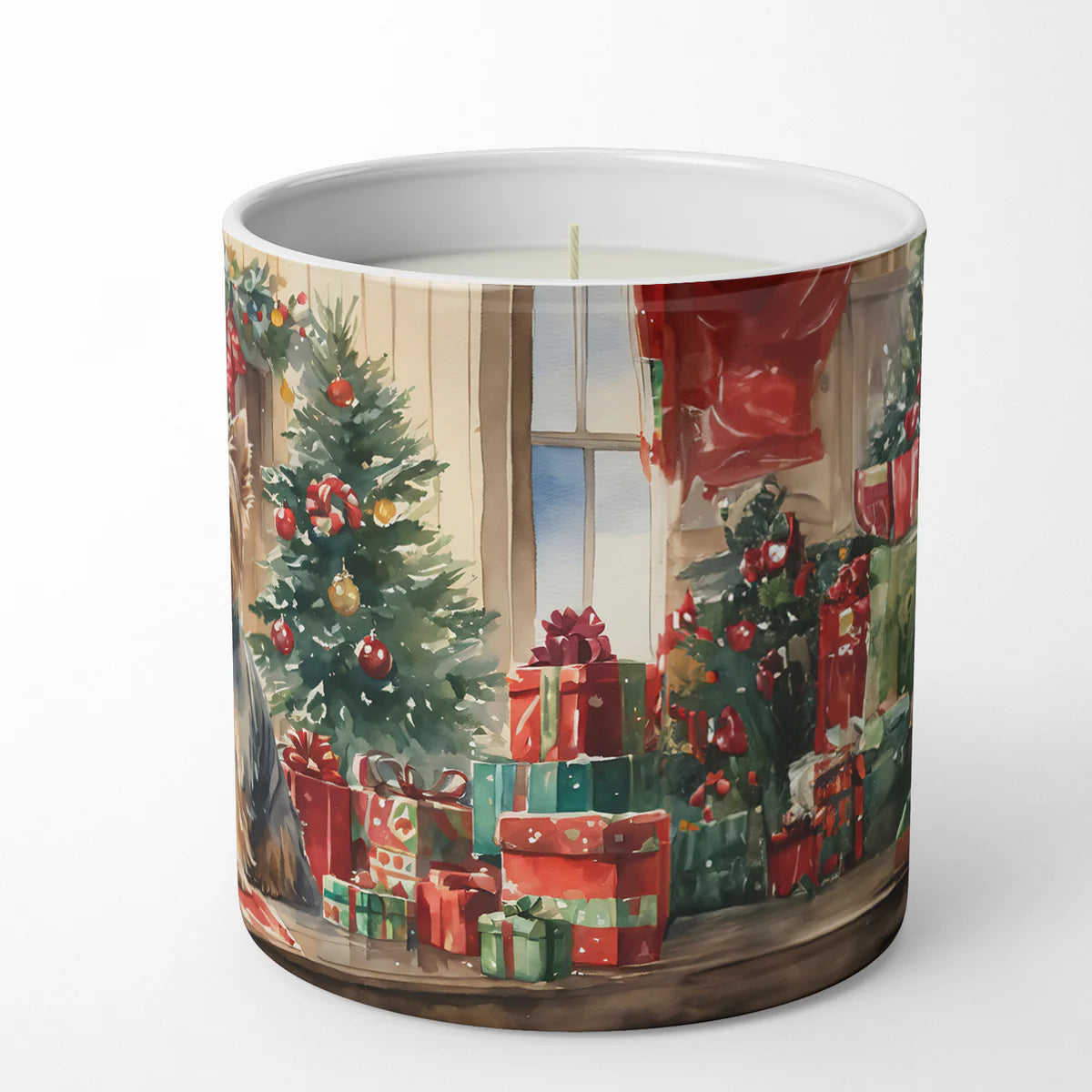 Silky Terrier Cozy Christmas Decorative Soy Candle Nature Soy Wax Essential Oil