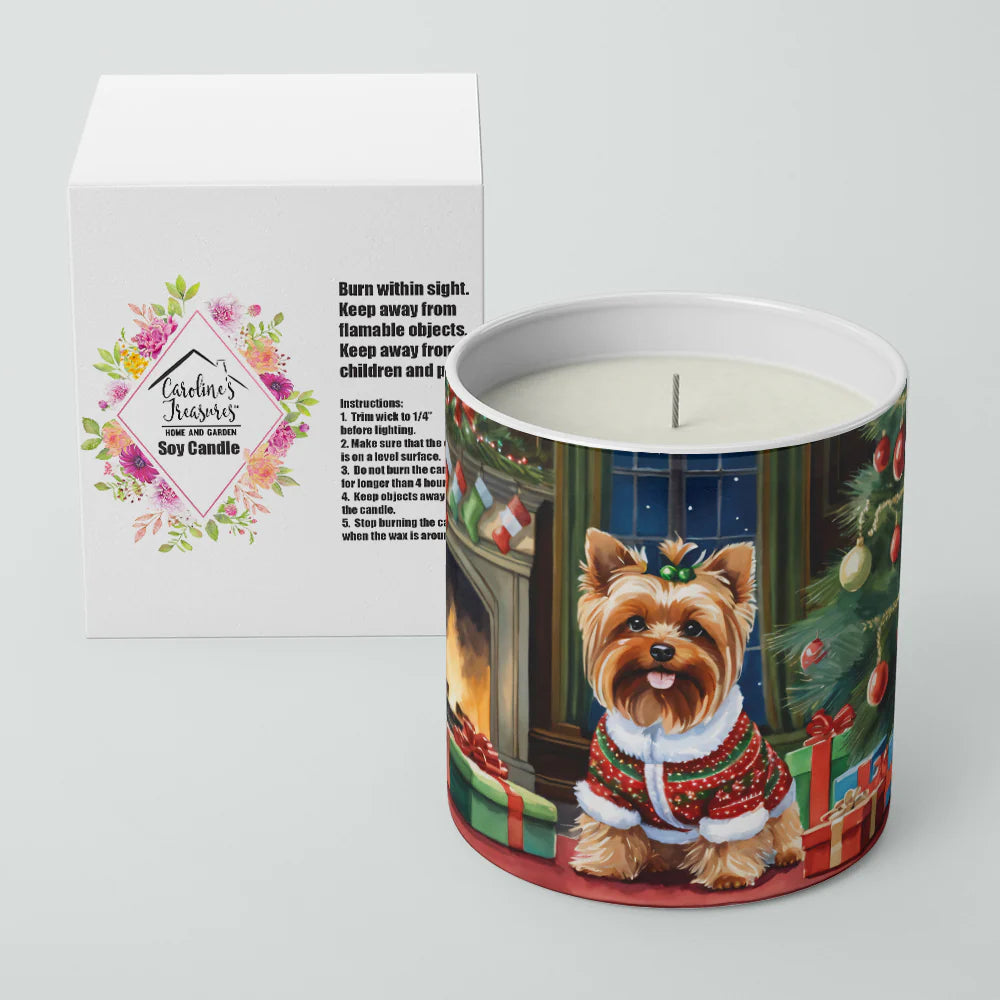 Yorkshire Terrier Cozy Christmas Decorative Soy Candle Nature Soy Wax Essential Oil