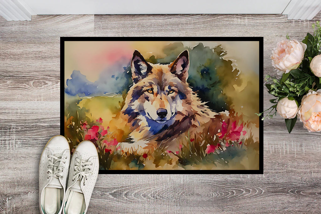 Caroline's Treasures DAC3003MAT Wolves Wolf Doormat Indoor Outdoor Rug 18x27