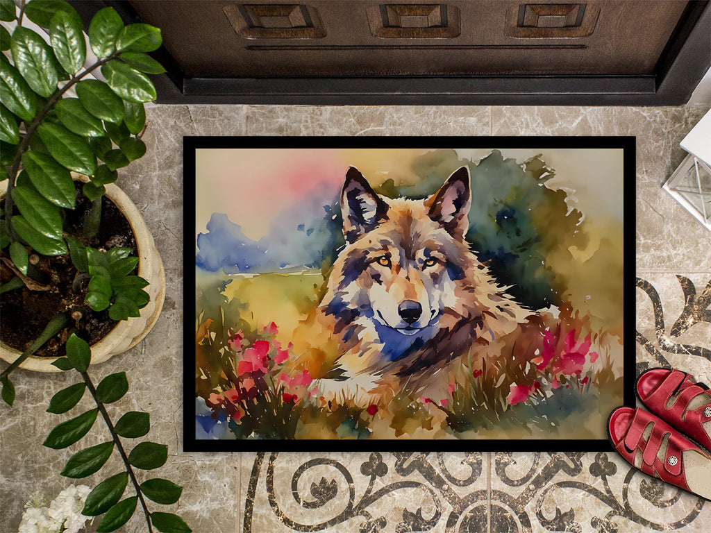 Caroline's Treasures DAC3003MAT Wolves Wolf Doormat Indoor Outdoor Rug 18x27