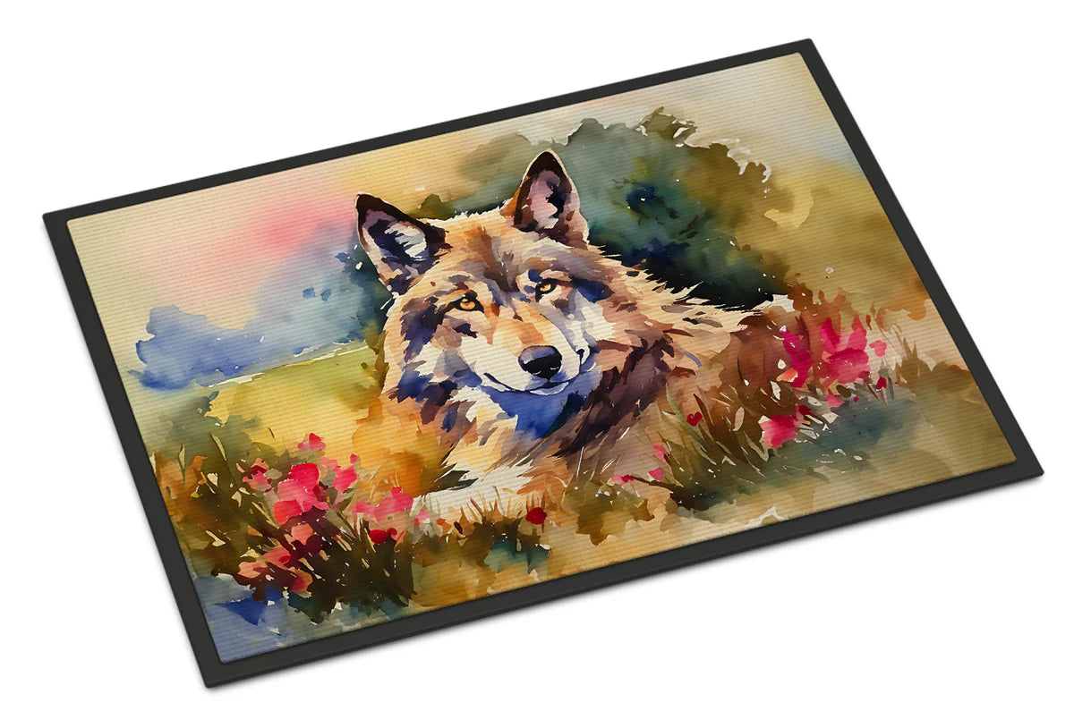 Caroline's Treasures DAC3003MAT Wolves Wolf Doormat Indoor Outdoor Rug 18x27