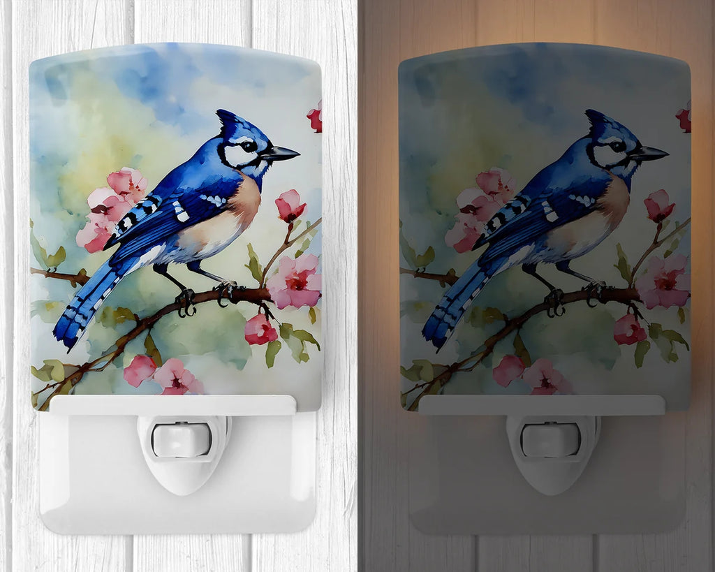 Caroline's Treasures Blue Jay Ceramic Night Light, UL-Certified, DAC3186CNL