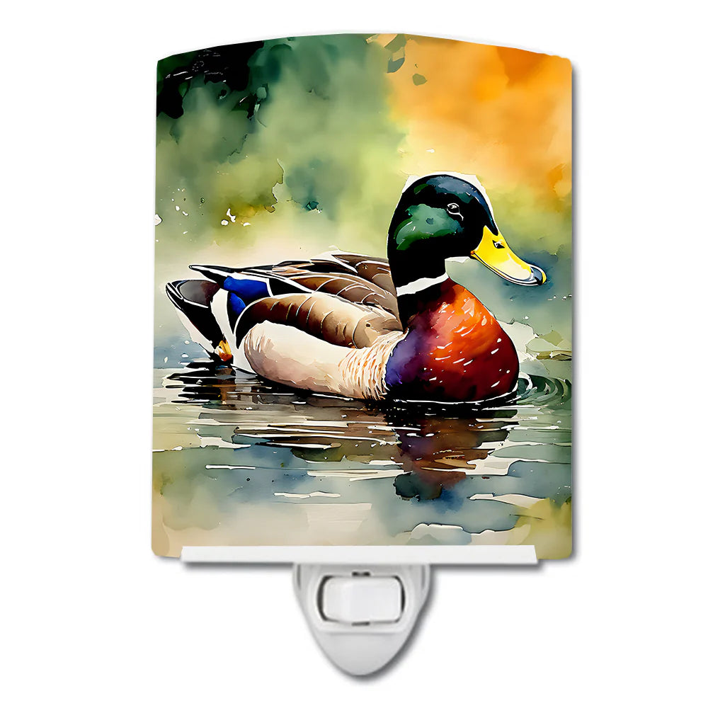 Mallard Ceramic Night Light Compact, UL-Certified