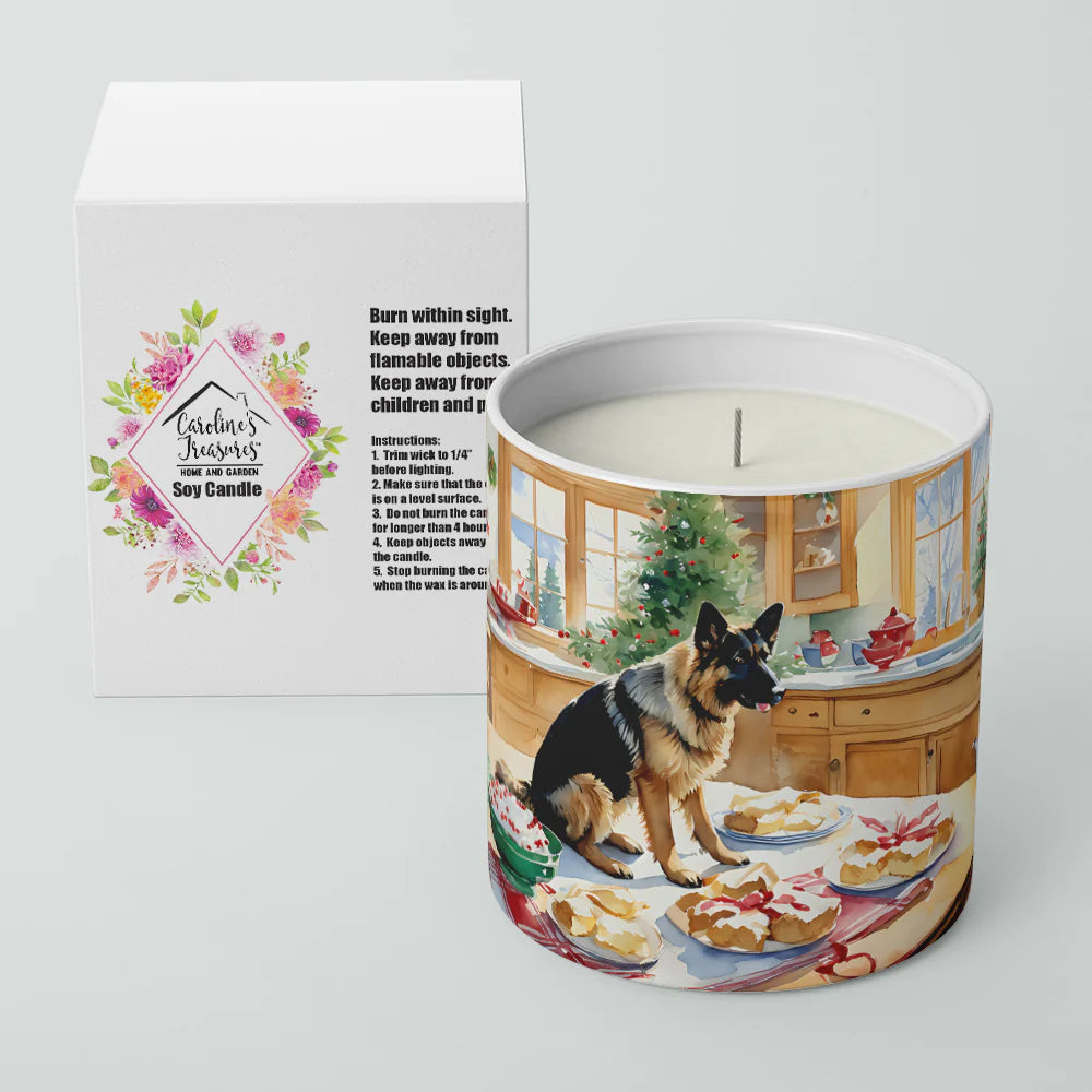 German Shepherd Christmas Cookies Decorative Soy Candle Nature Soy Wax Essential Oil