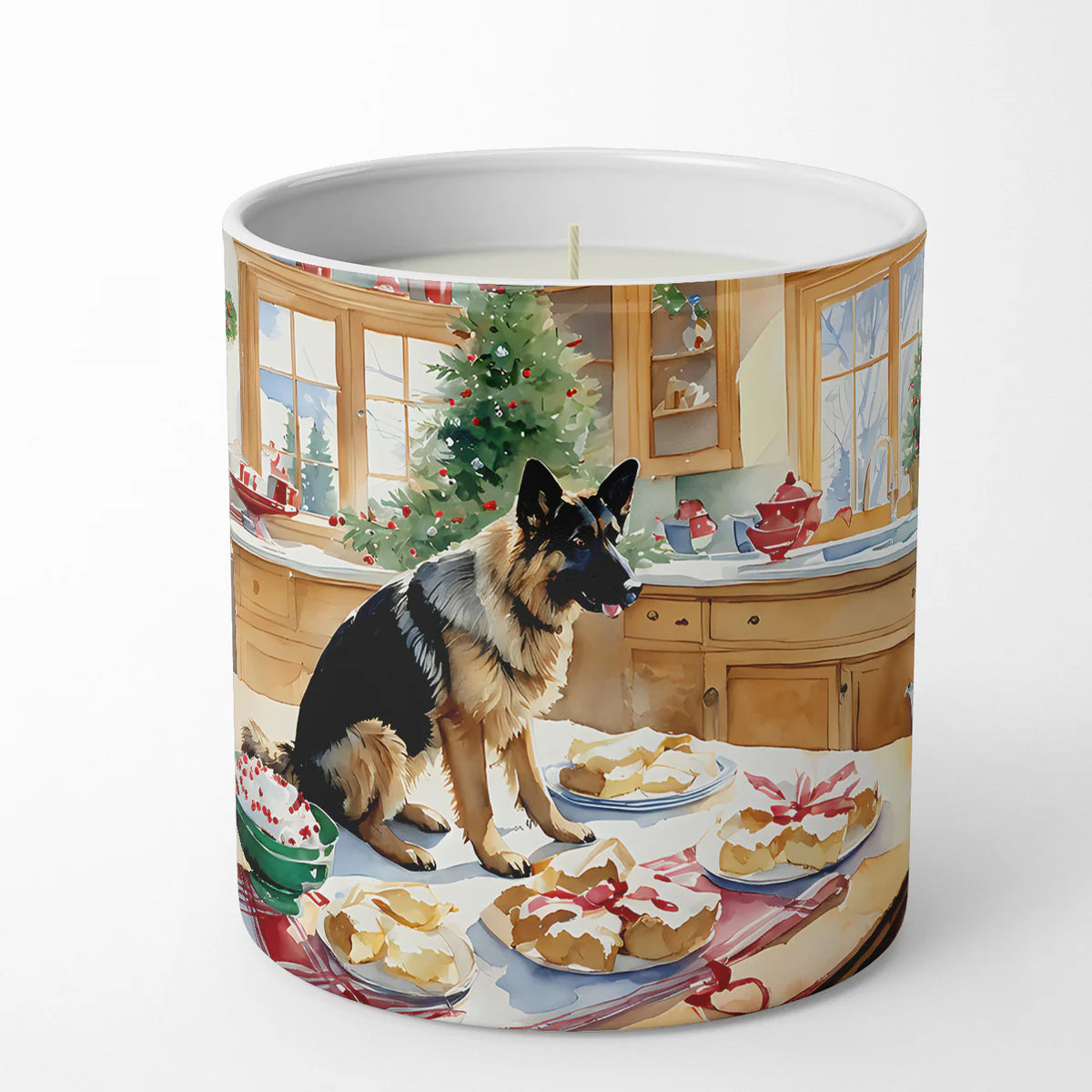 German Shepherd Christmas Cookies Decorative Soy Candle Nature Soy Wax Essential Oil