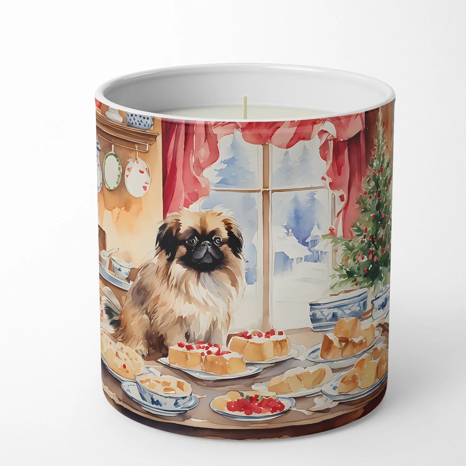 Pekingese Christmas Cookies Decorative Soy Candle Nature Soy Wax Essential Oil
