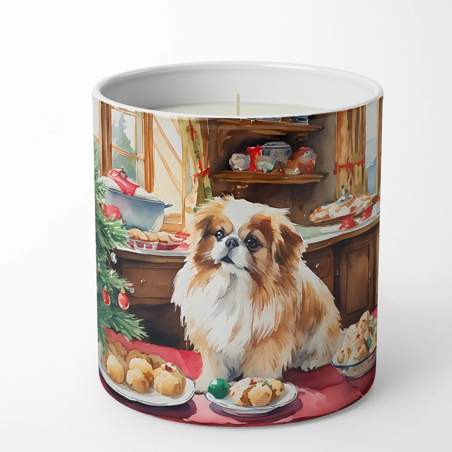 Pekingese Christmas Cookies Decorative Soy Candle Nature Soy Wax Essential Oil