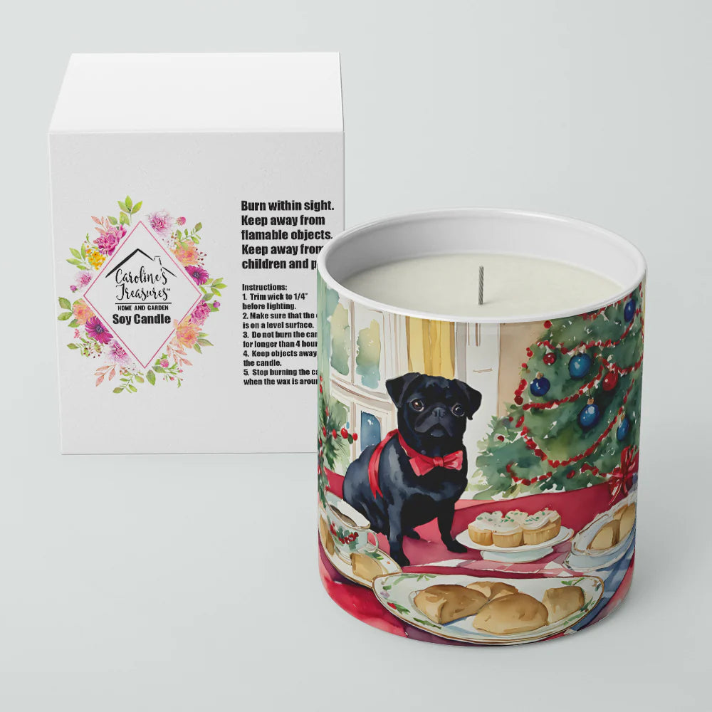 Pug Christmas Cookies Decorative Soy Candle Nature Soy Wax Essential Oil