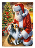 Caroline's Treasures Sheltie and Santa Claus Garden Flag 11.25 x 15.5 DAC4156GF