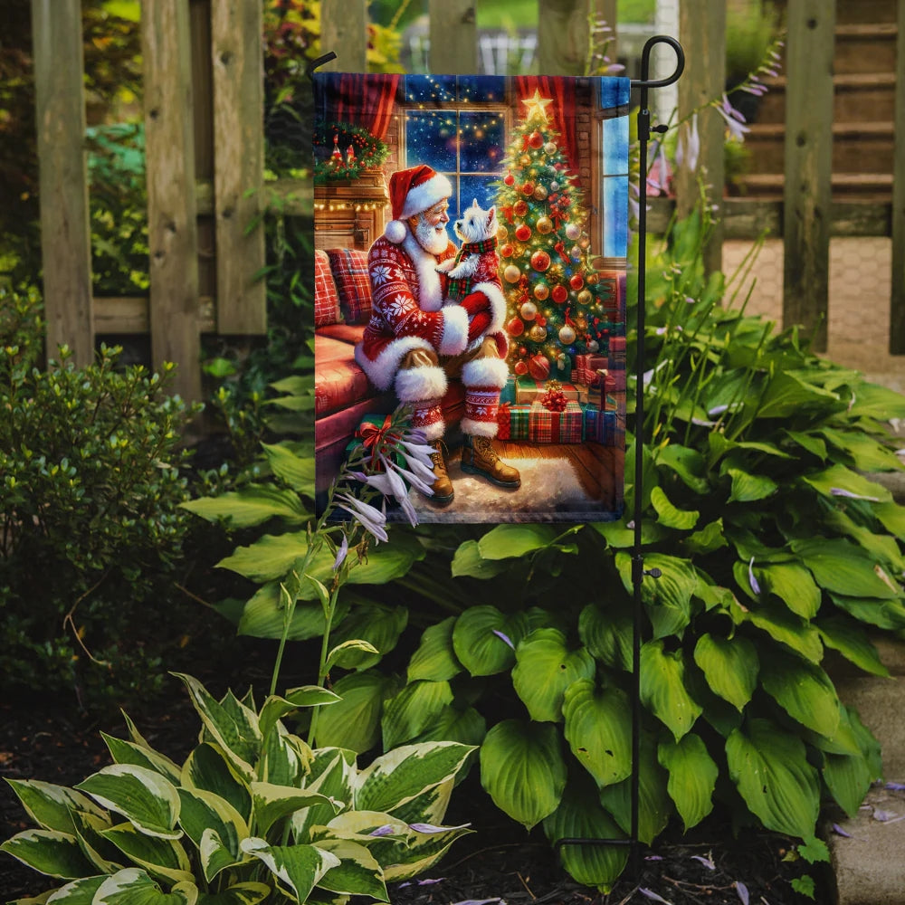 Caroline's Treasures Westie and Santa Claus Garden Flag DAC4167GF 11.25" x 15.5"