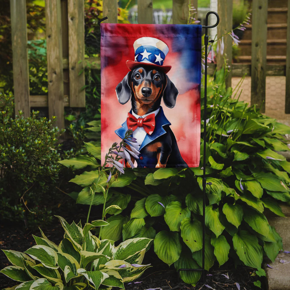 Dachshund Patriotic American Garden Flag 11.25" x 15.5" DAC5698GF-DS
