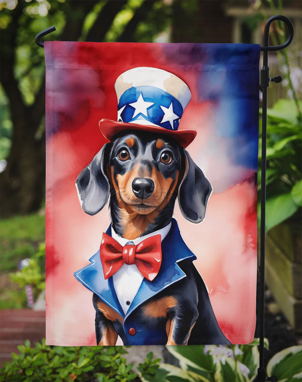 Dachshund Patriotic American Garden Flag 11.25" x 15.5" DAC5698GF-DS