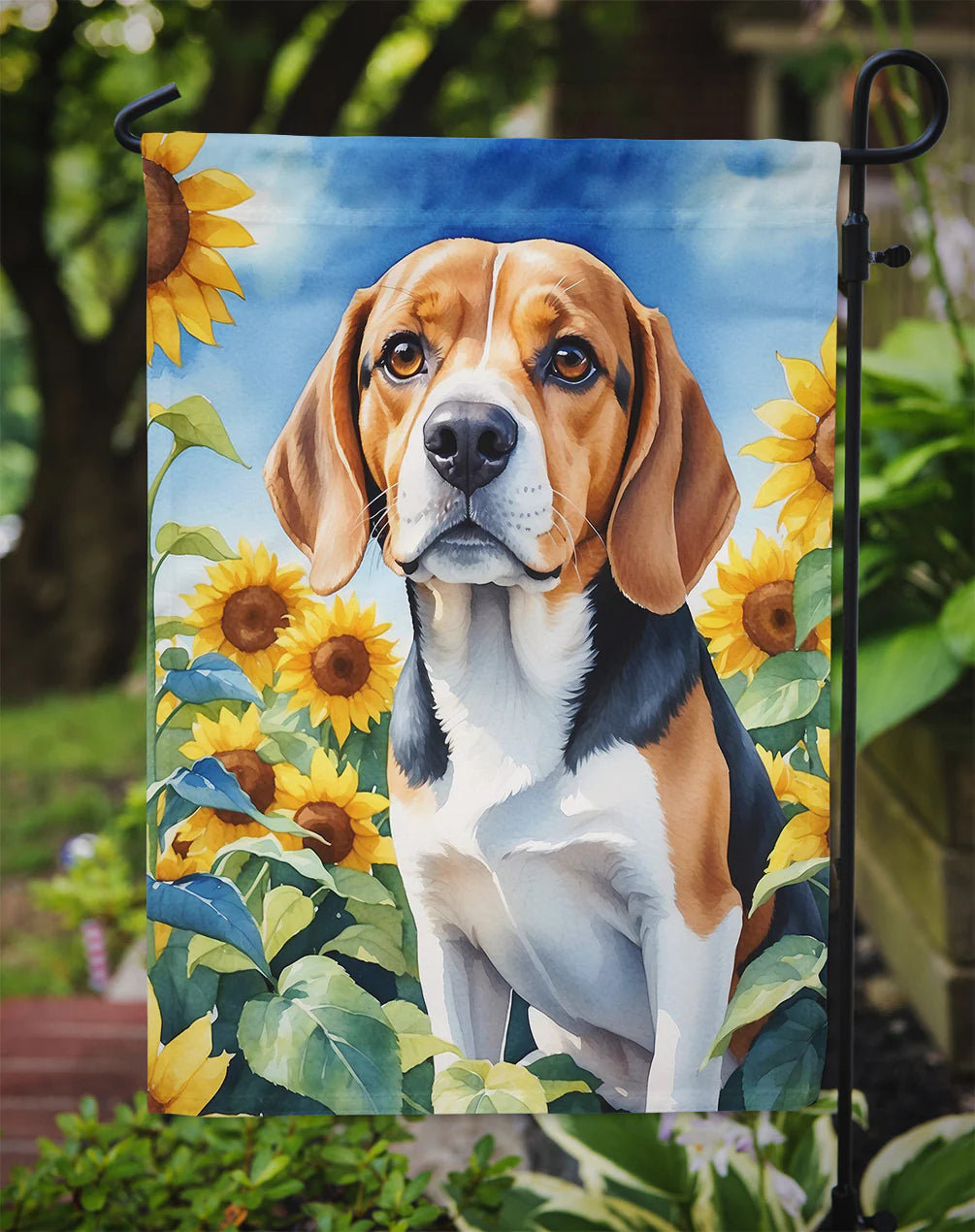 Caroline's Treasures DAC6019GF-DS Beagle in Sunflowers Garden Flag